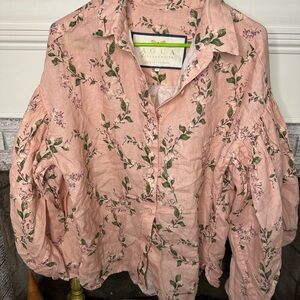 Agua by Agua Bendita Agar Wisteria Shirt Multicolor 100% Linen